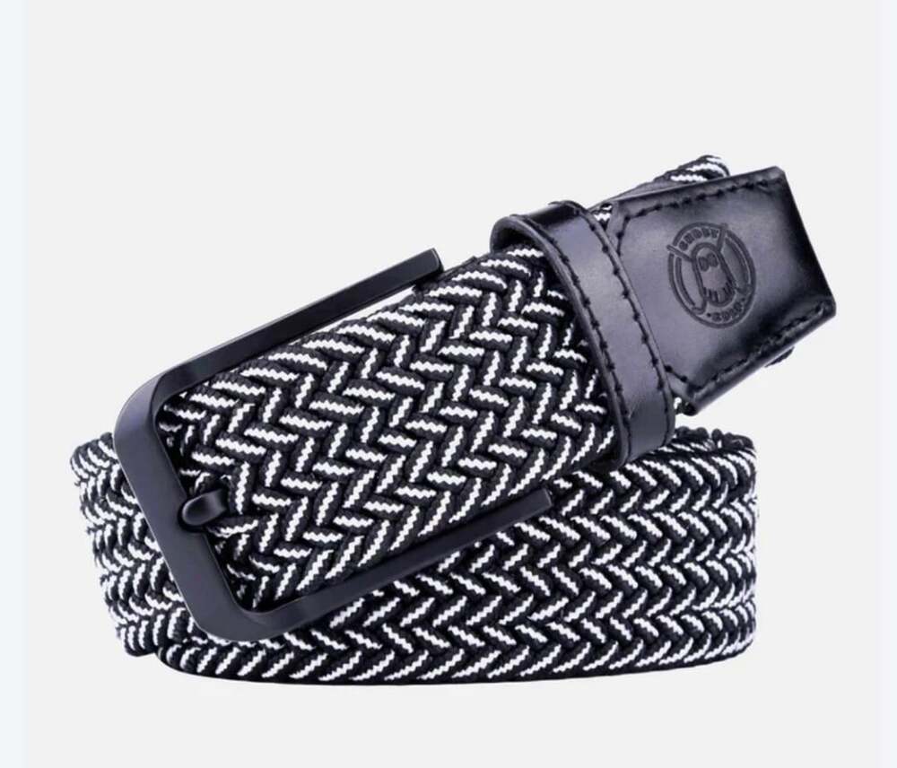 Ghost Golf Bryson Golf Belt Black White Herringbone Braided